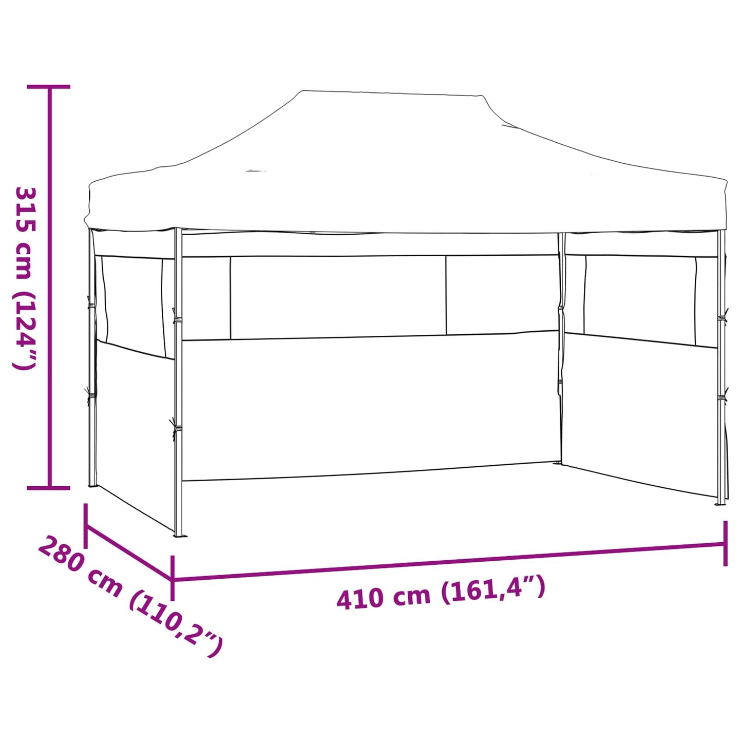 Party Tent 280 x 410 x 315 cm Blå Oxford stof