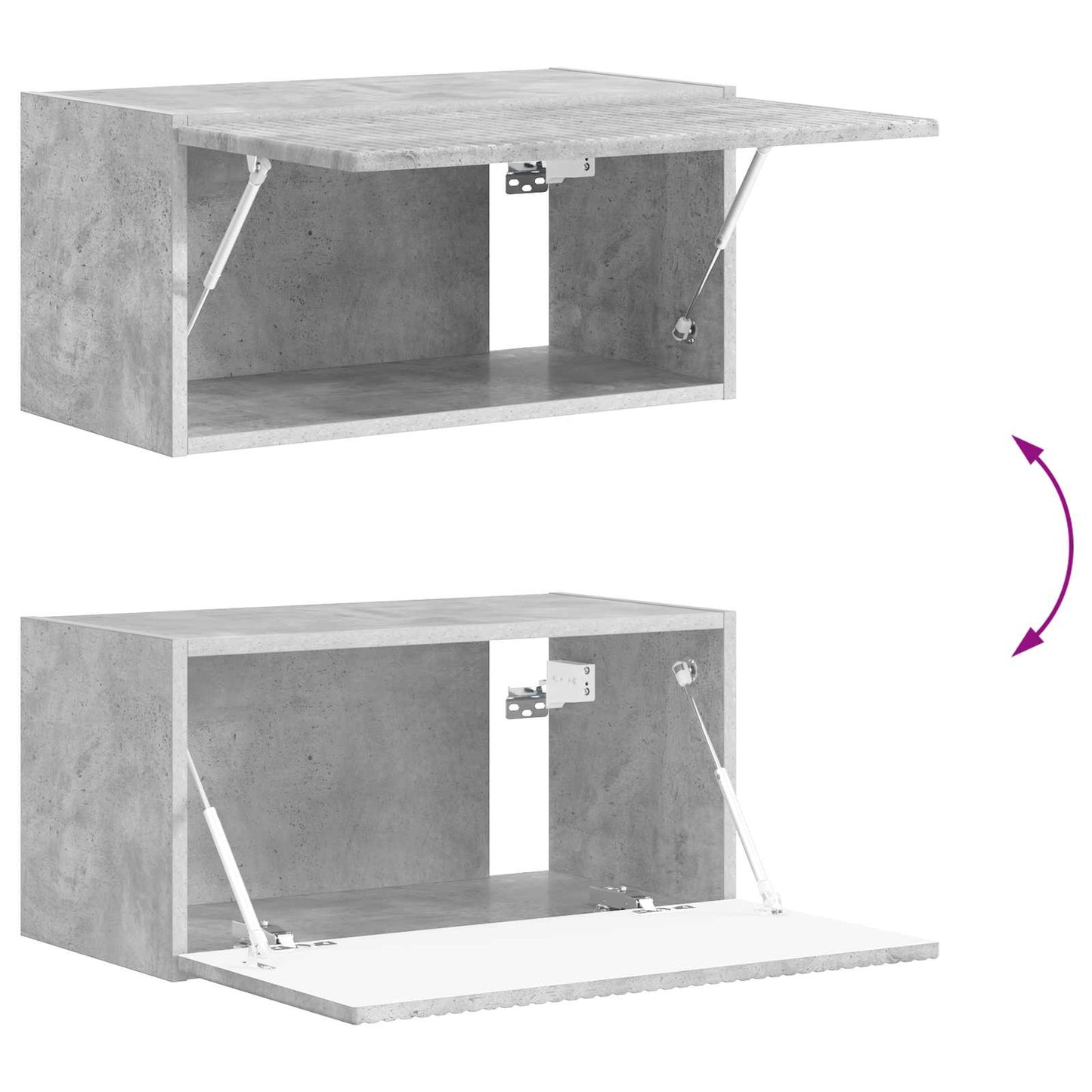Tv vægskab sæt Vægmonteret 4 pcs Beton Grå Konstrueret træ