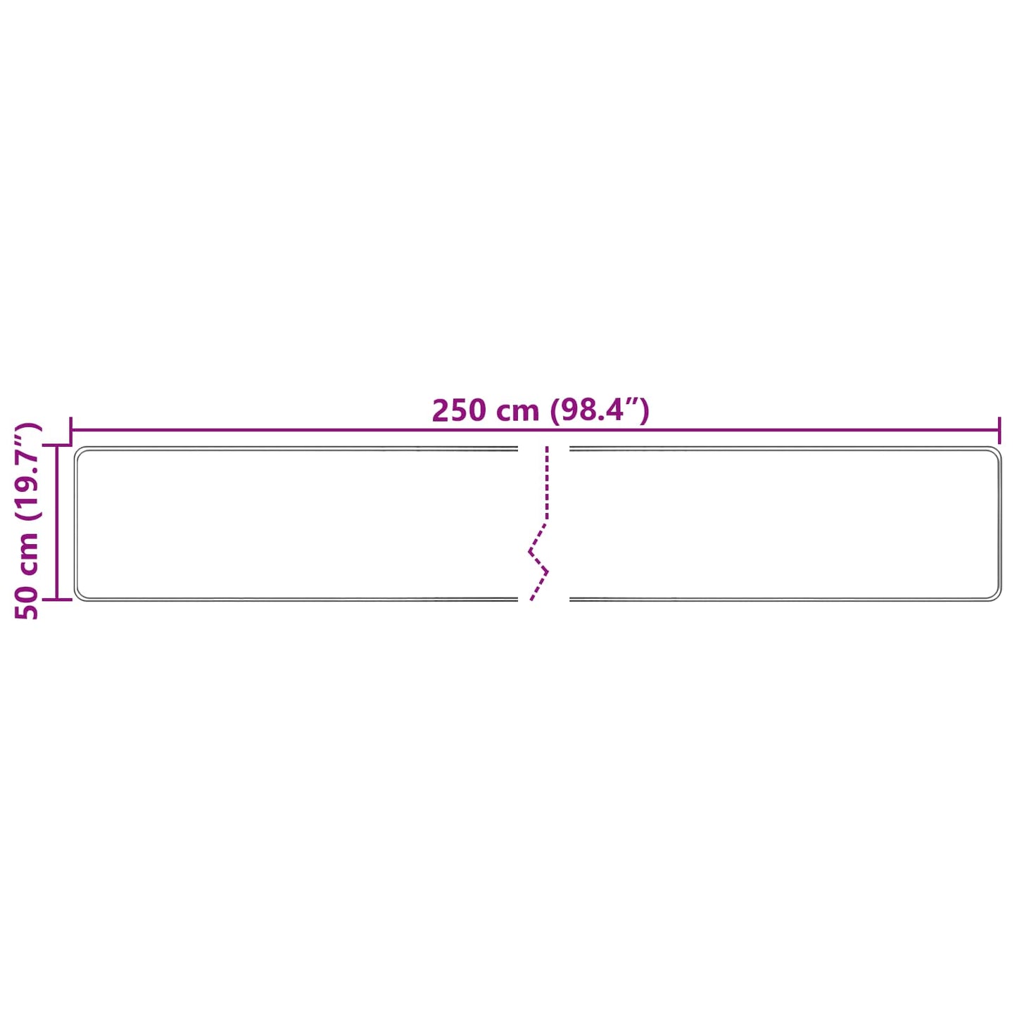 Tæppe Runner MARSA Creme 50 x 250 cm Polyester og PVC