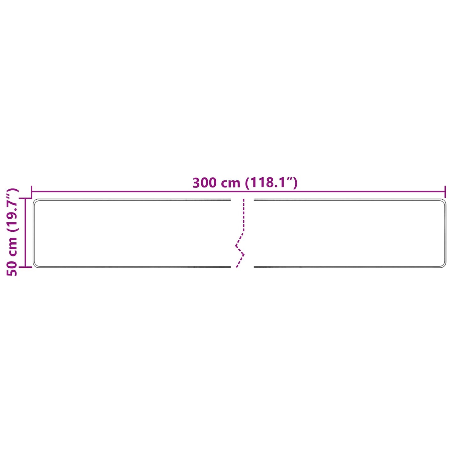 Tæppe Runner MARSA Creme 50 x 300 cm Polyester og PVC