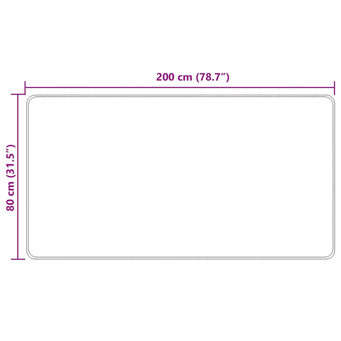 Tæppe Runner MARSA Creme 80 x 200 cm Polyester og PVC