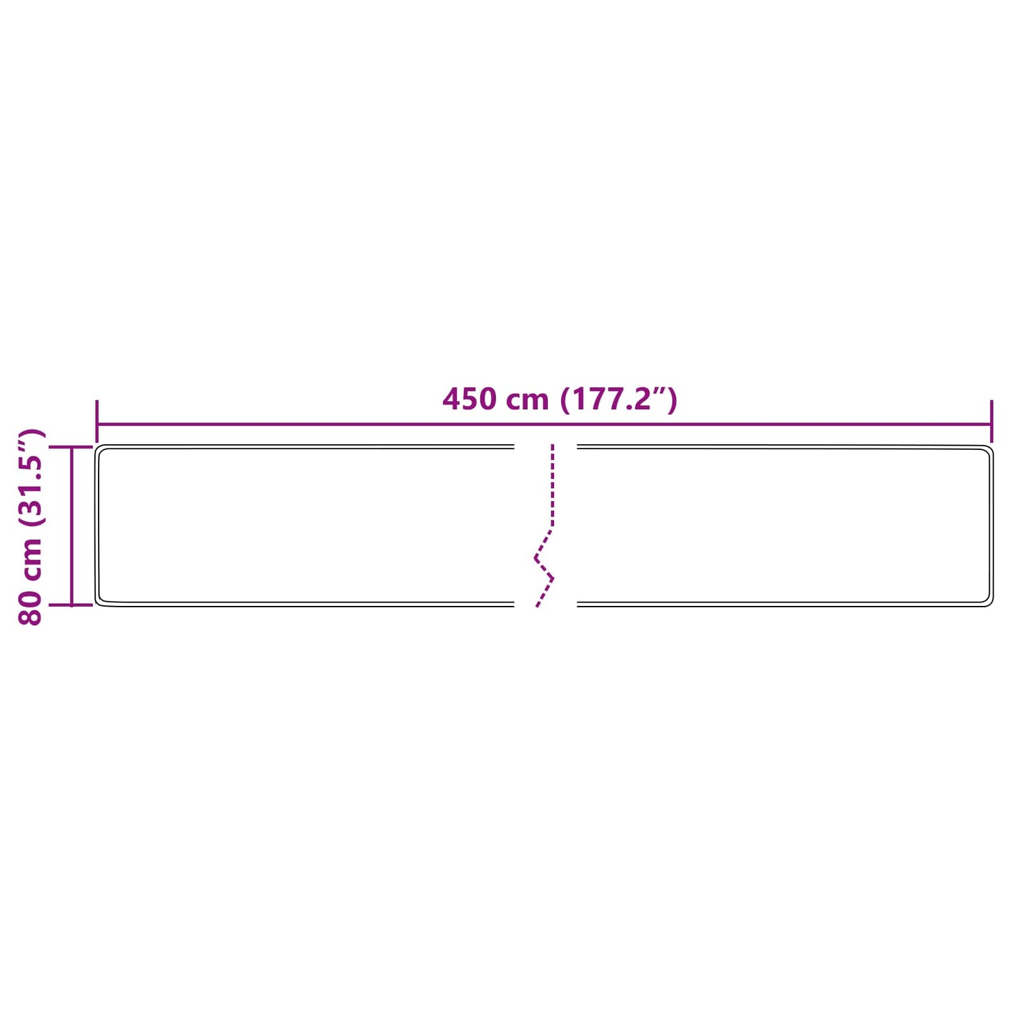 Tæppe Runner MARSA Creme 80 x 450 cm Polyester og PVC