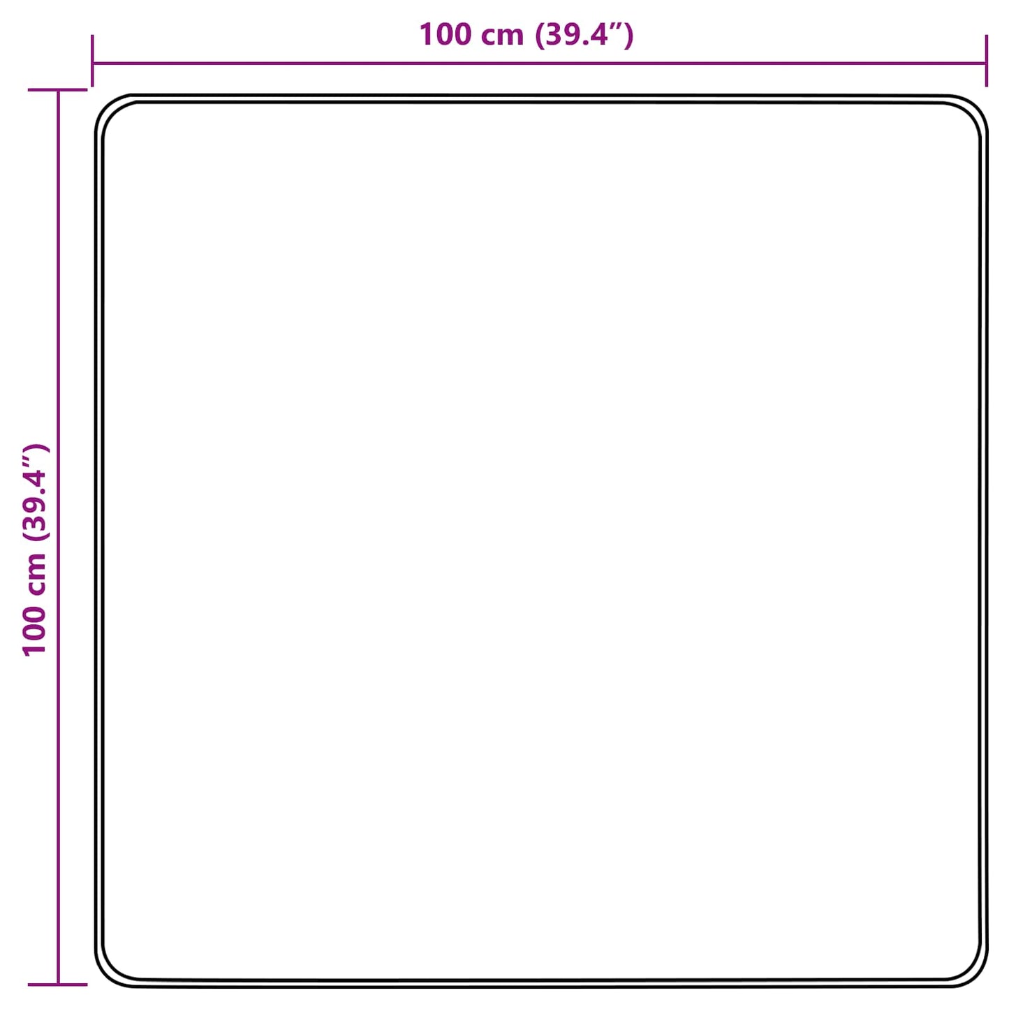 Tæppe Runner MARSA Cremefarvet 100 x 100 cm Polyester og PVC