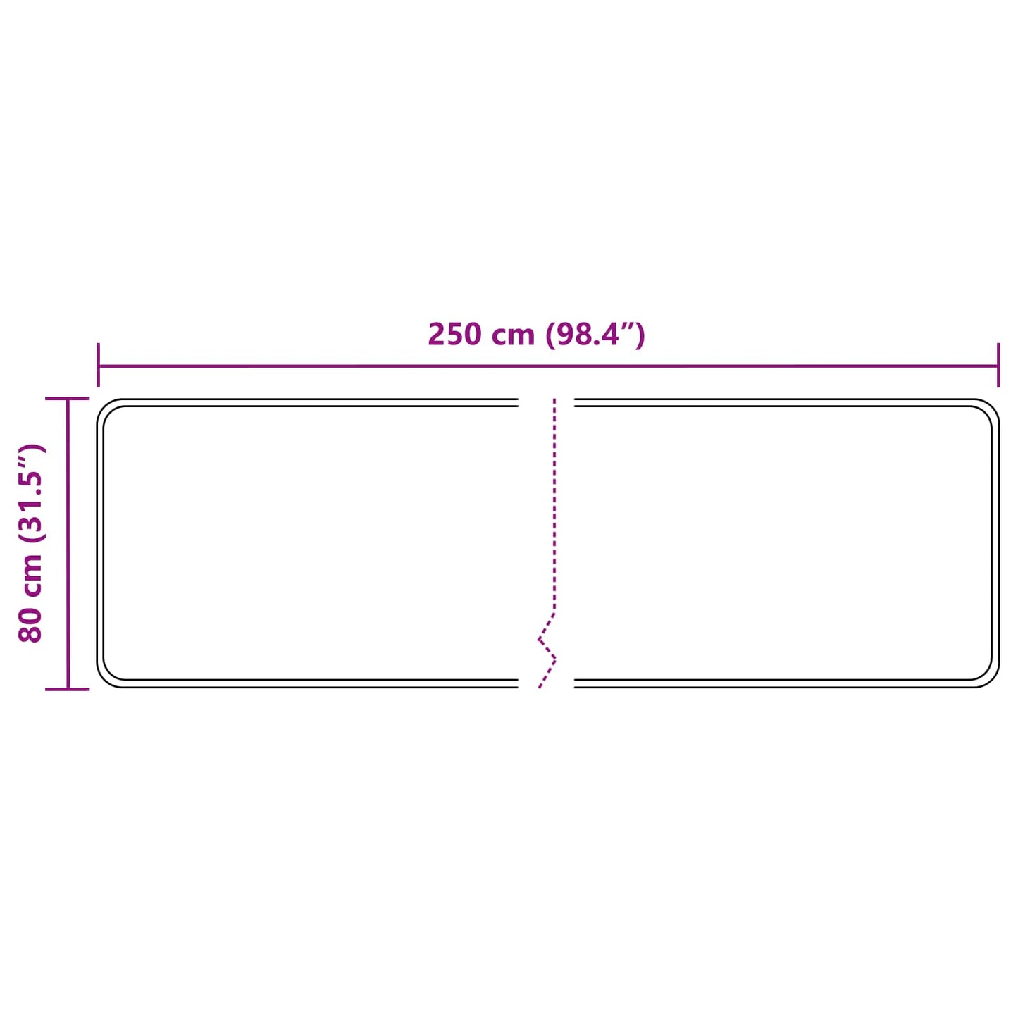 Tæppe Runner MARSA Sandfarvet 80 x 250 cm Polyester og PVC