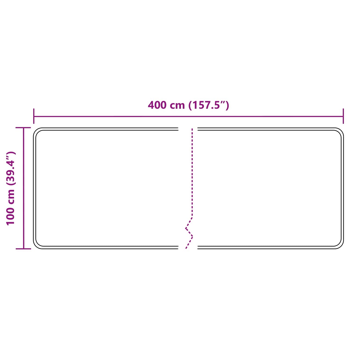 Tæppe Runner MARSA Grå 100 x 400 cm Polyester og PVC