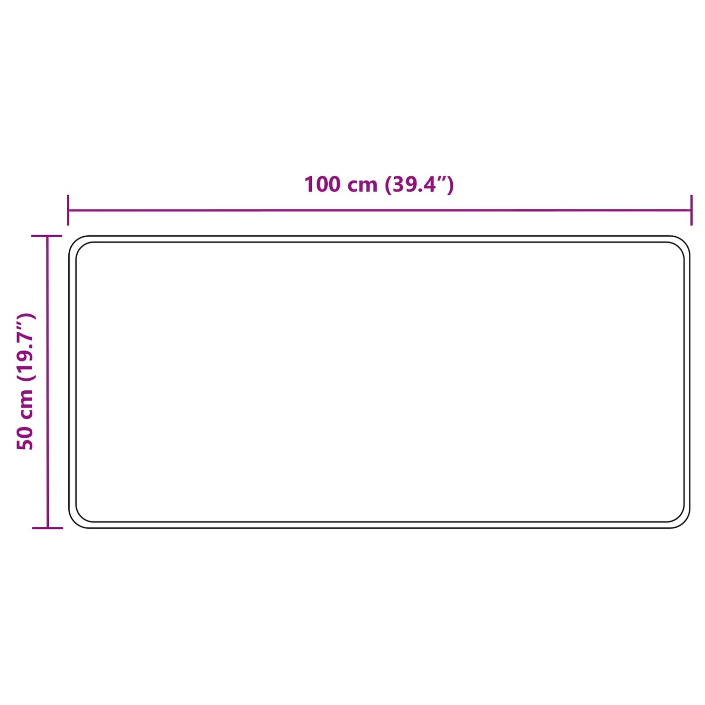Tæppe Runner MARSA Sort 50 x 100 cm Polyester og PVC