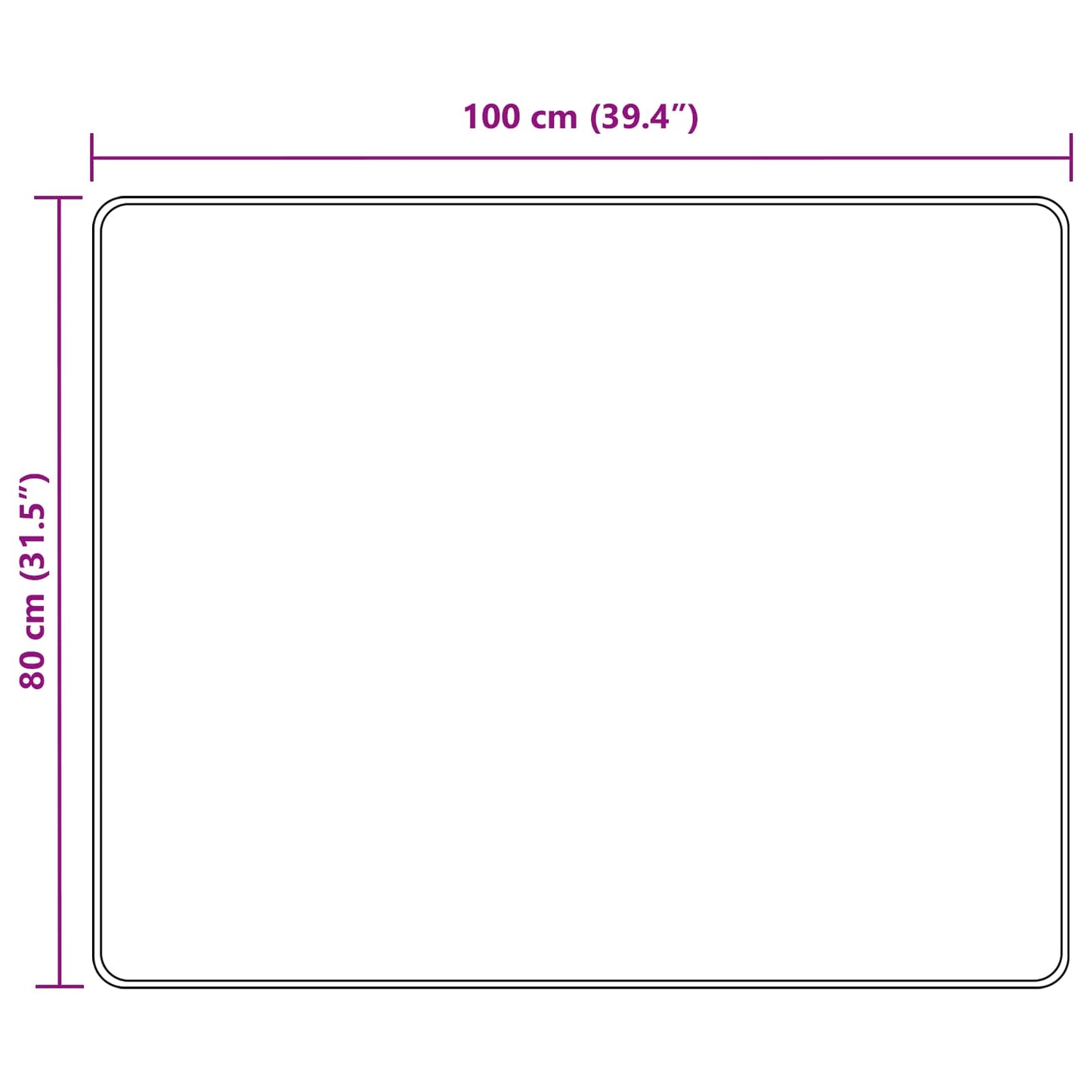 Tæppe Runner MARSA Sort 80 x 100 cm Polyester og PVC