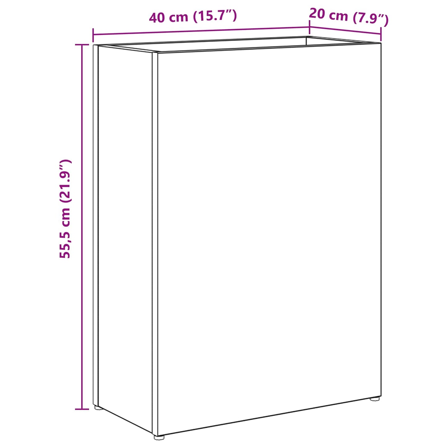 Parasolfod Beton Grå 40 x 20 x 55,5 cm Konstrueret træ