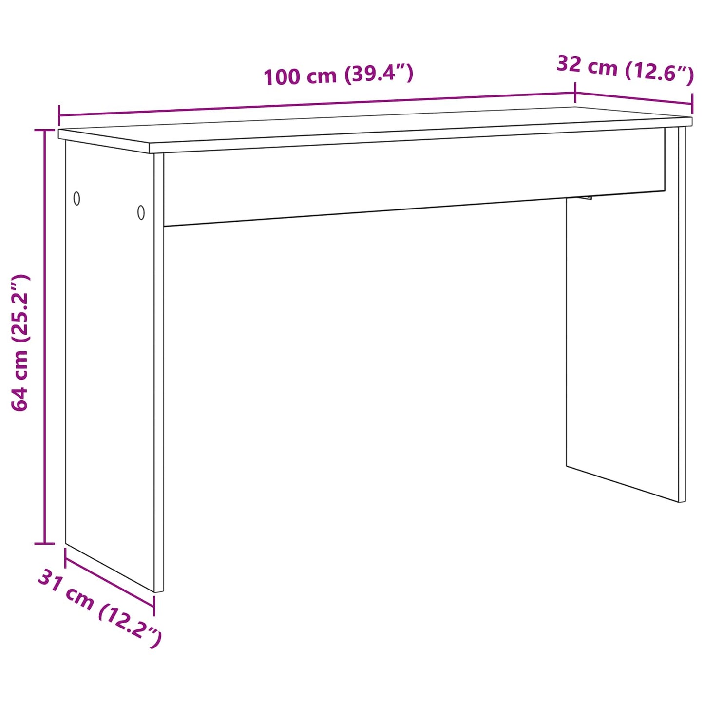 Keyboard Stand Røget eg 100 x 32 x 64 cm Konstrueret træ