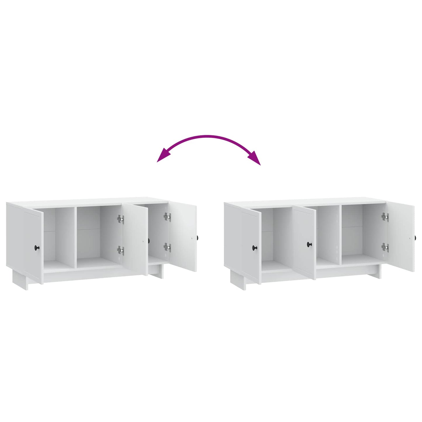 TV-skab Hvid 99 x 34,5 x 50 cm Konstrueret træ
