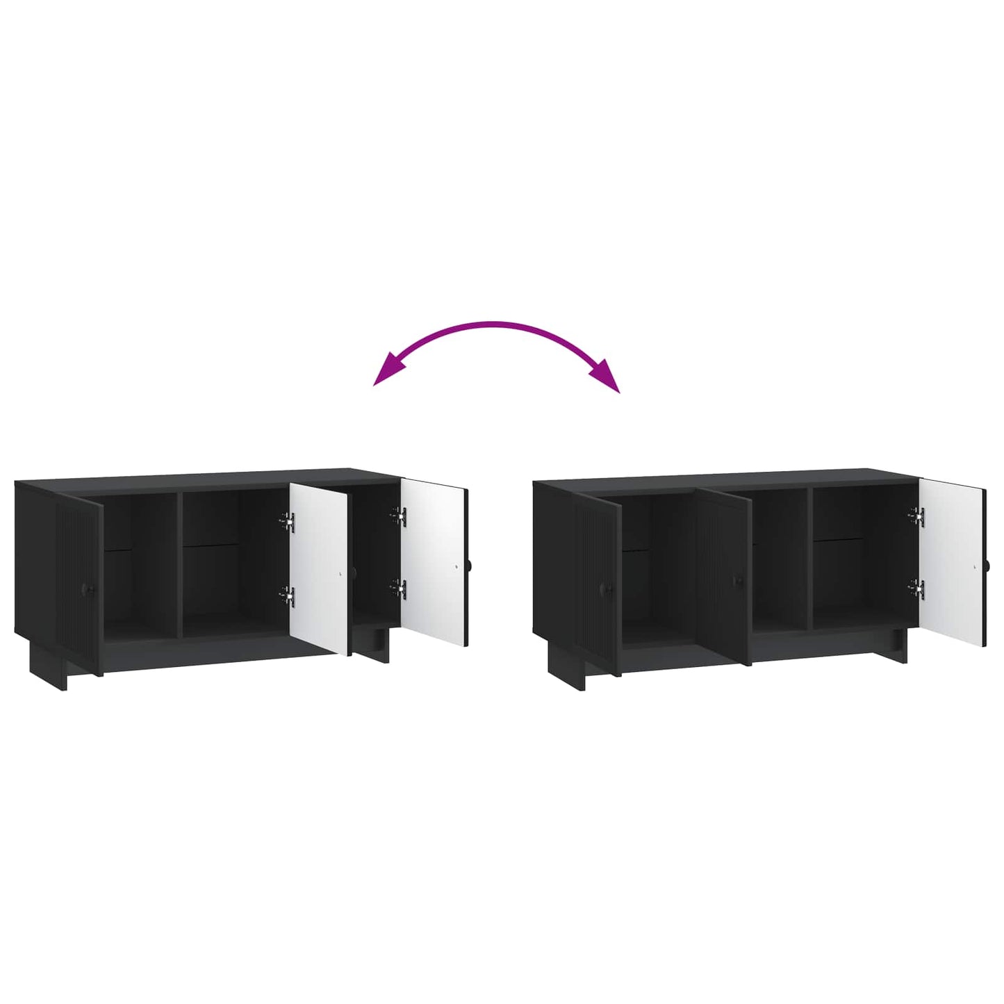 TV-skab Sort 99 x 34,5 x 50 cm Konstrueret træ