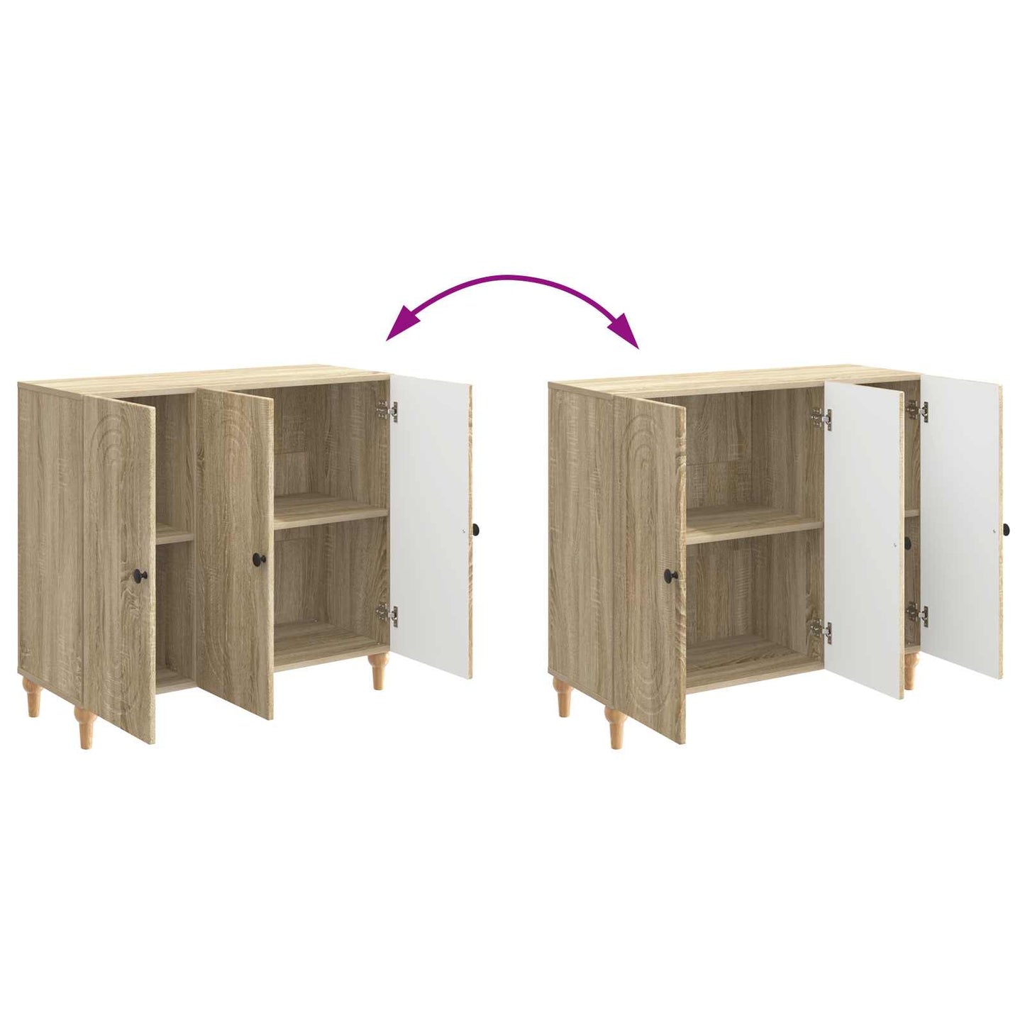 Sideboard Sonoma-eg 89 x 34,5 x 80 cm Konstrueret træ