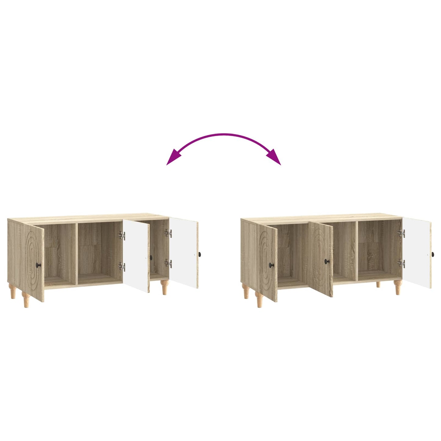 TV-skab Sonoma-eg 99 x 34,5 x 50 cm Konstrueret træ