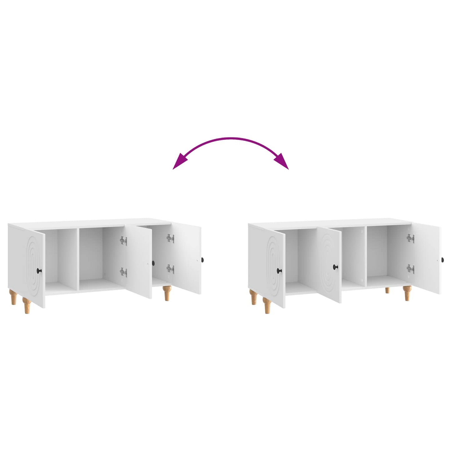 TV-skab Hvid højglans 99 x 34,5 x 50 cm Konstrueret træ