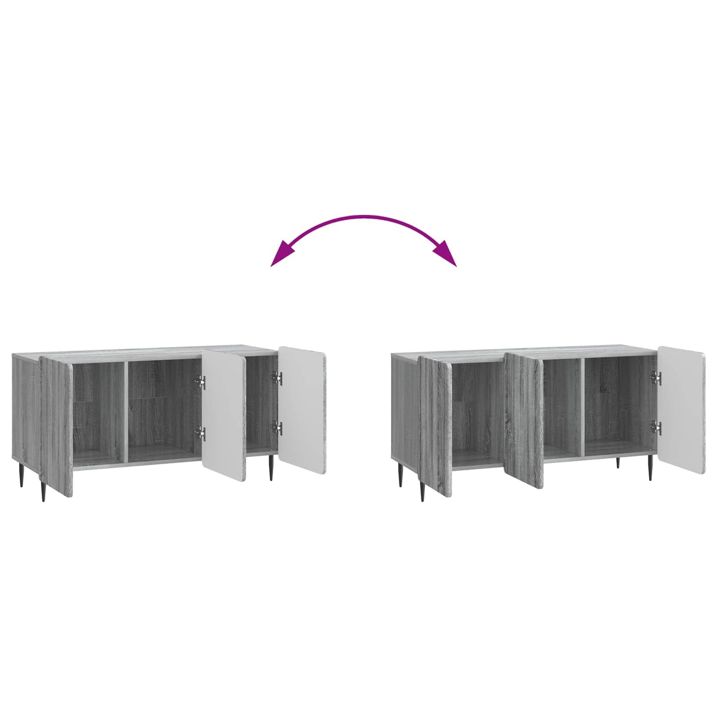 TV-skab Grå sonoma-eg 99 x 34,5 x 52 cm Konstrueret træ