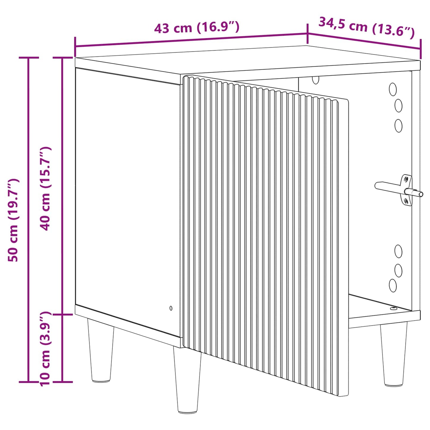 Natskab 2 pcs Betongrå 43 x 34,5 x 50 cm Konstrueret træ