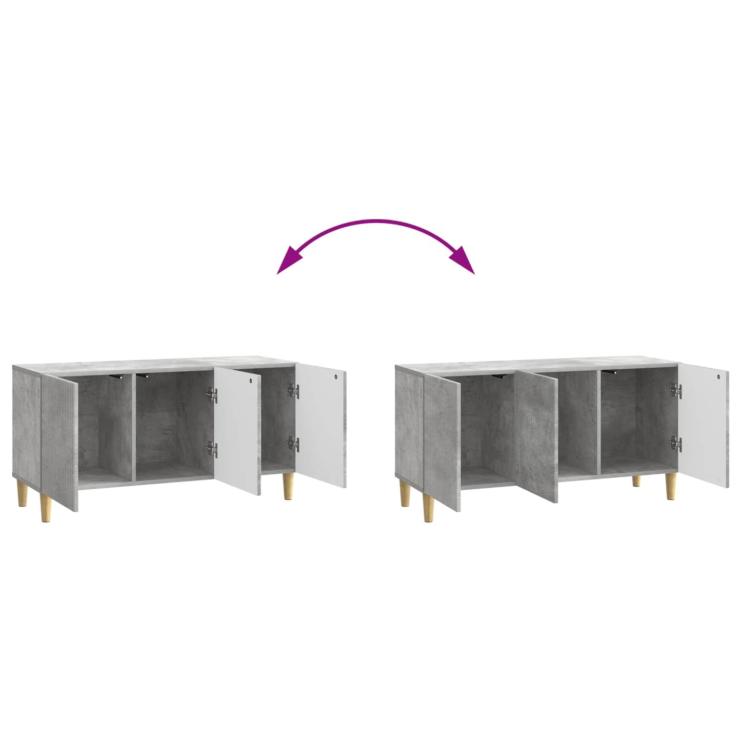 TV-skab Betongrå 99 x 34,5 x 50 cm Konstrueret træ