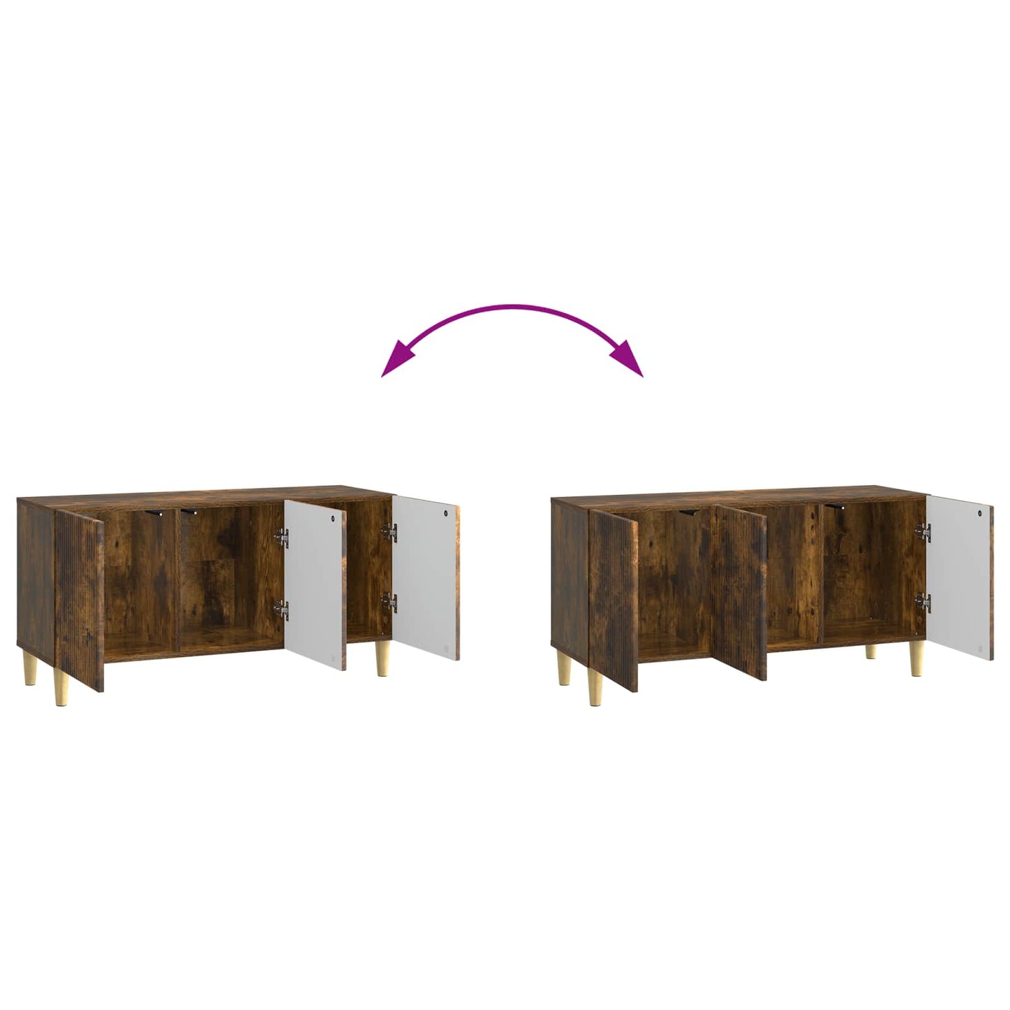TV-skab Røget eg 99 x 34,5 x 50 cm Konstrueret træ