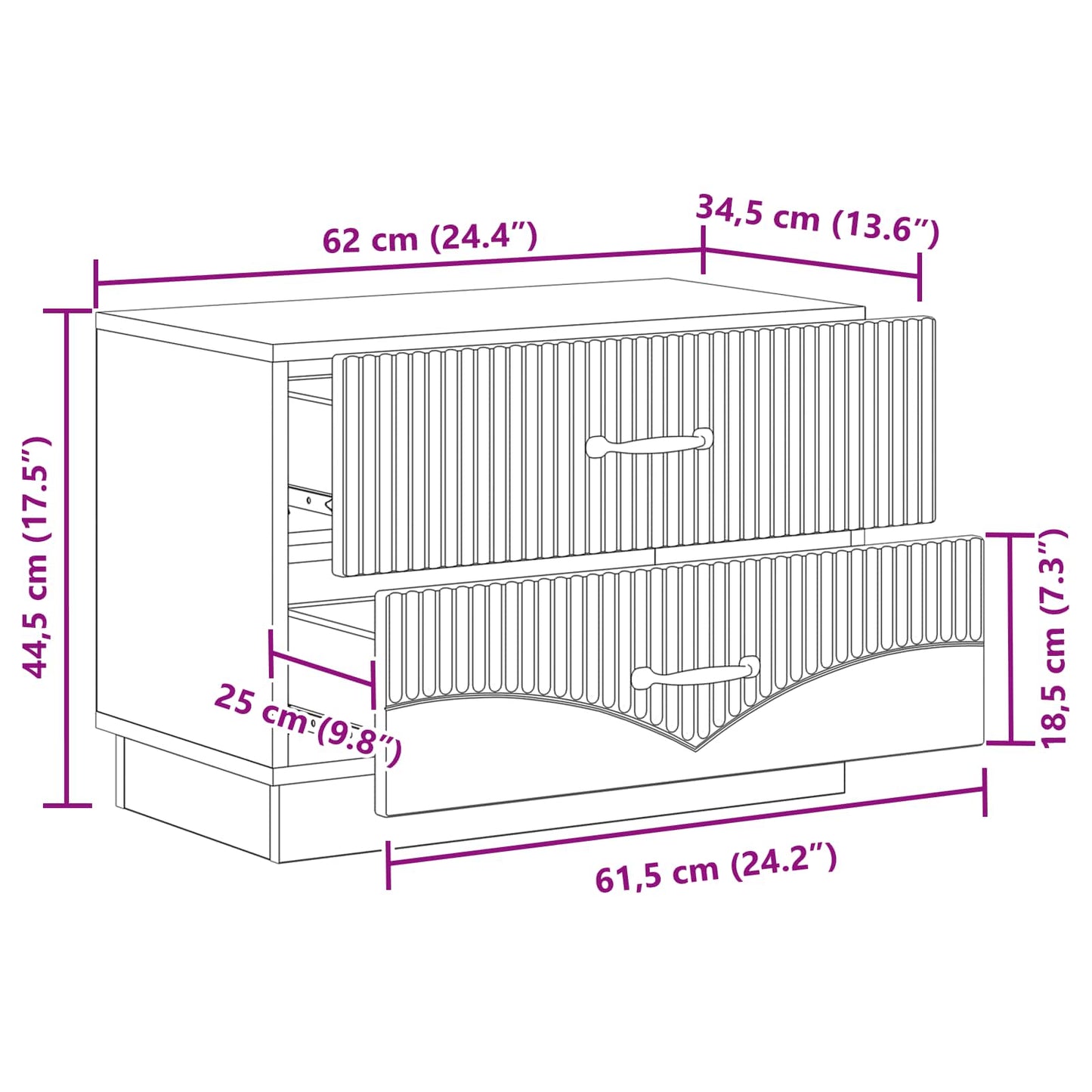 Natskab Gammelt træ 62 x 34,5 x 44,5 cm Konstrueret træ