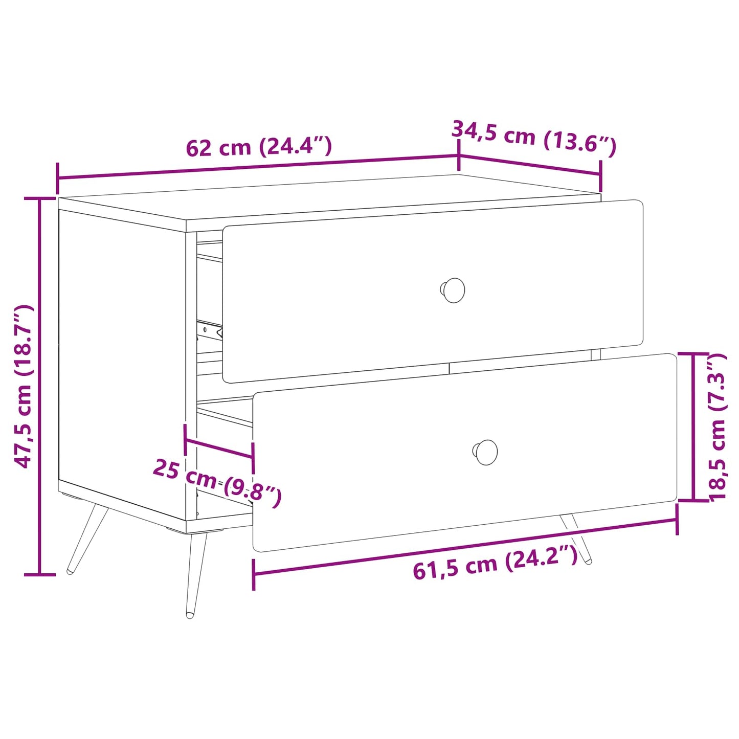Natskab Hvid højglans 62 x 34,5 x 47,5 cm Konstrueret træ