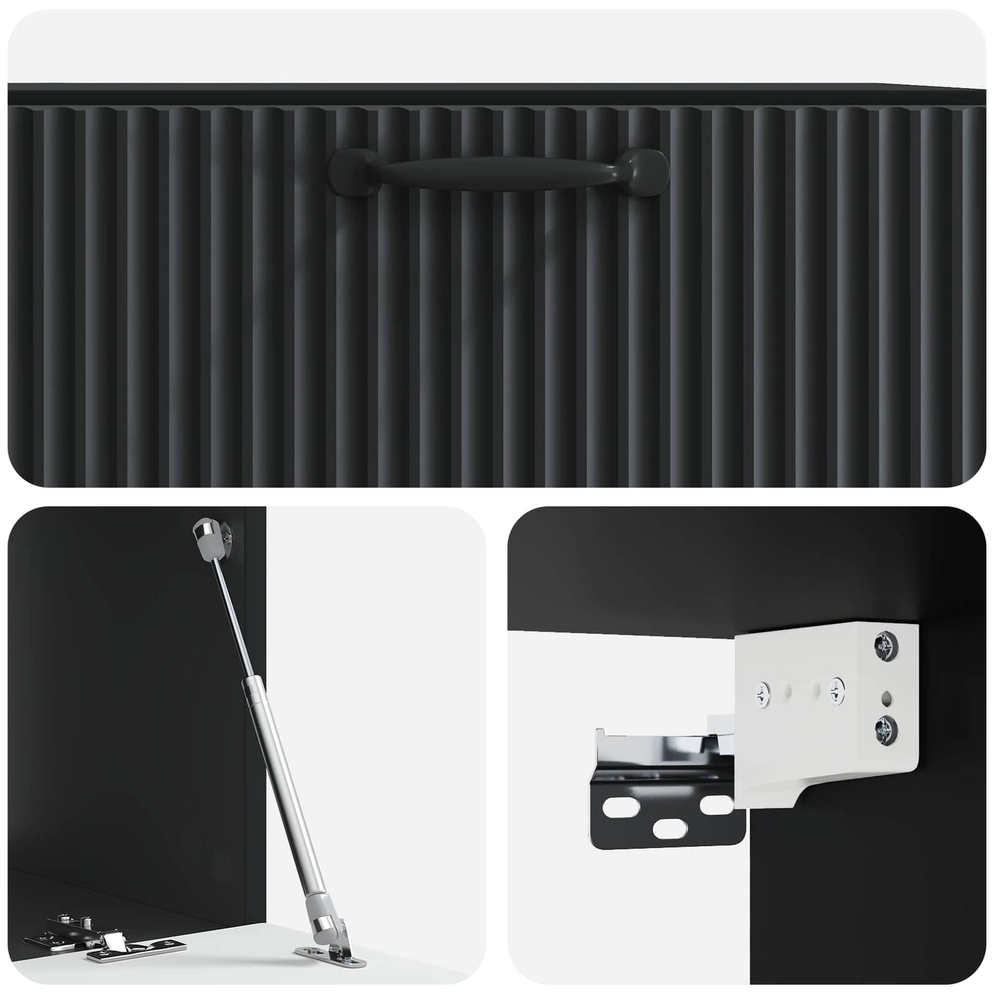 Væghængt TV-skab Sort 78,5 x 41 x 30 cm Konstrueret træ