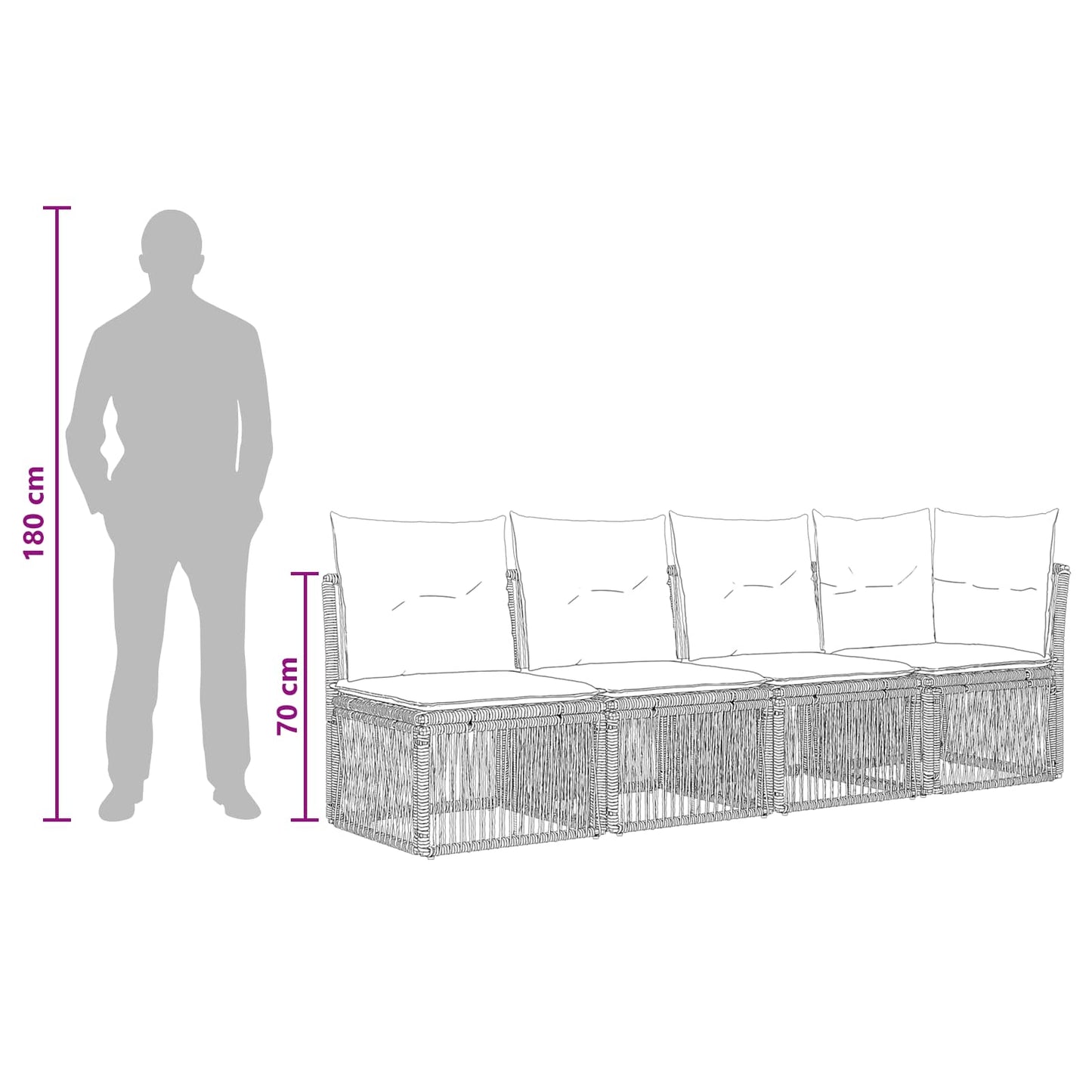 4-personers sofa med venstre arm 4 pcs 4-Antal sæder Beige