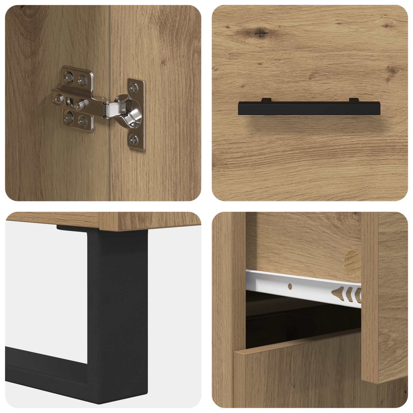 Highboard 2 stk. Artisan Egetræ 69,5 x 34 x 180 cm