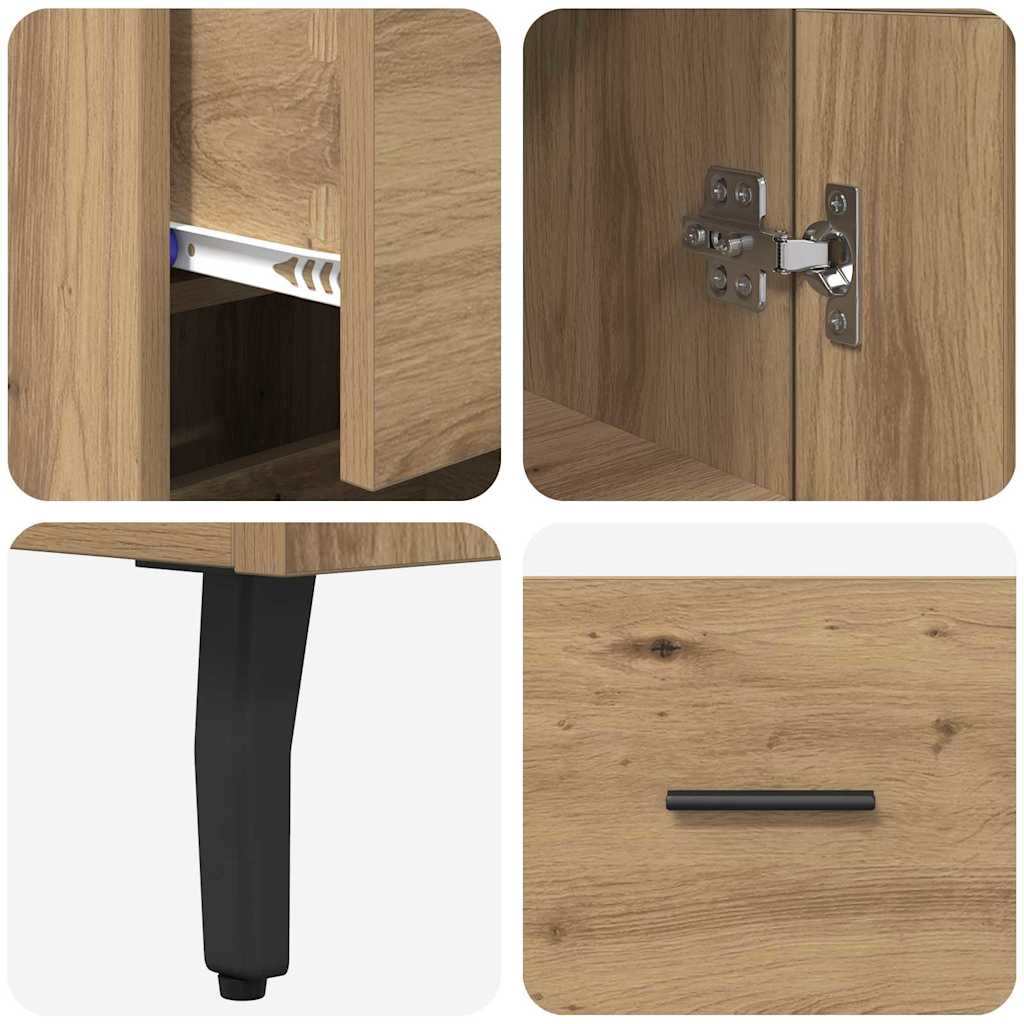 Highboard Artisan Egetræ 34,5 x 34 x 180 cm Konstrueret træ