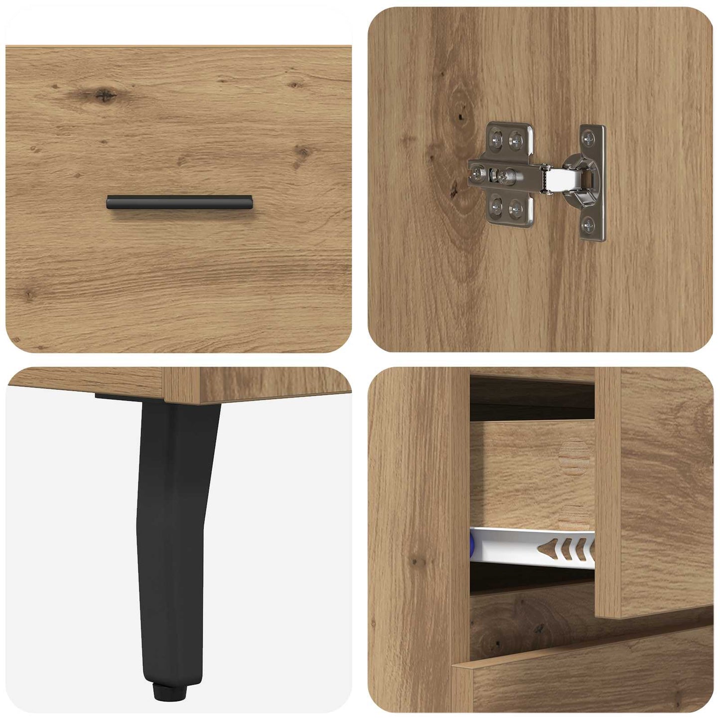 Highboard 2 pcs Artisan Egetræ 69,5 x 34 x 180 cm