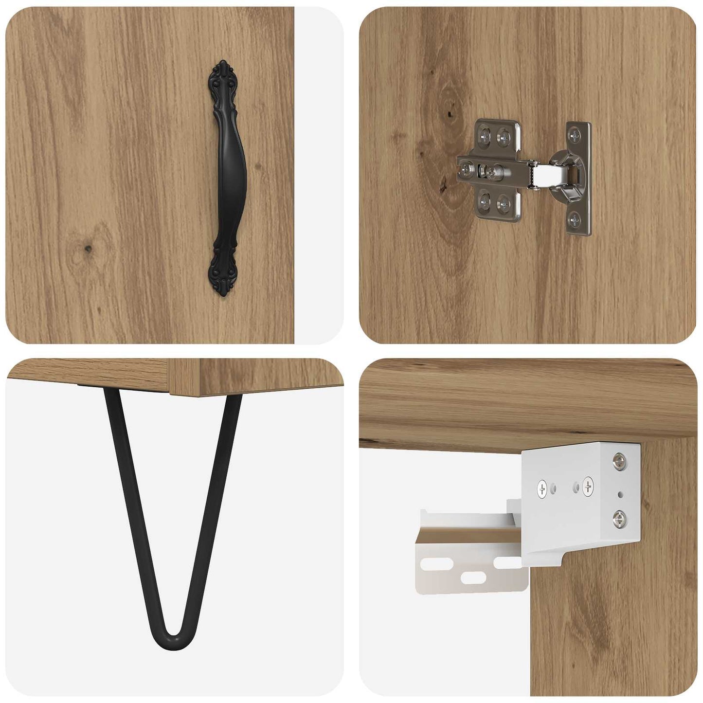 Highboard 2 stk. Artisan Egetræ 69,5 x 34 x 180 cm