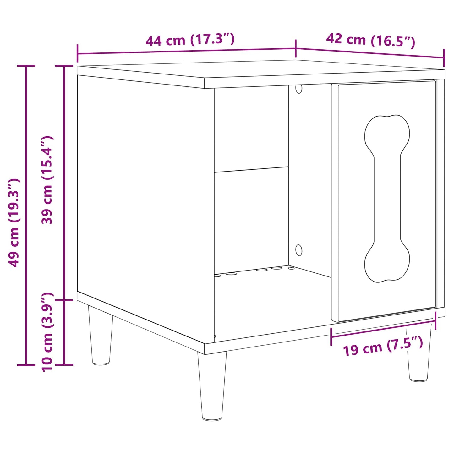 Hundehus Gloss Hvid 44 x 42 x 49 cm Konstrueret træ