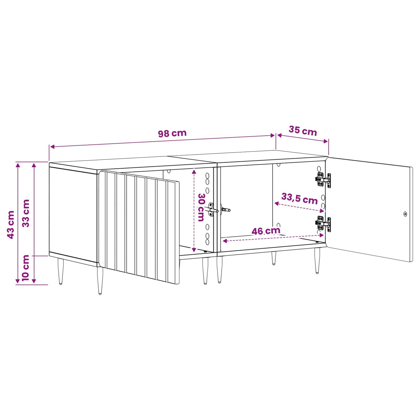 TV-skab Artisan-eg Konstrueret træ