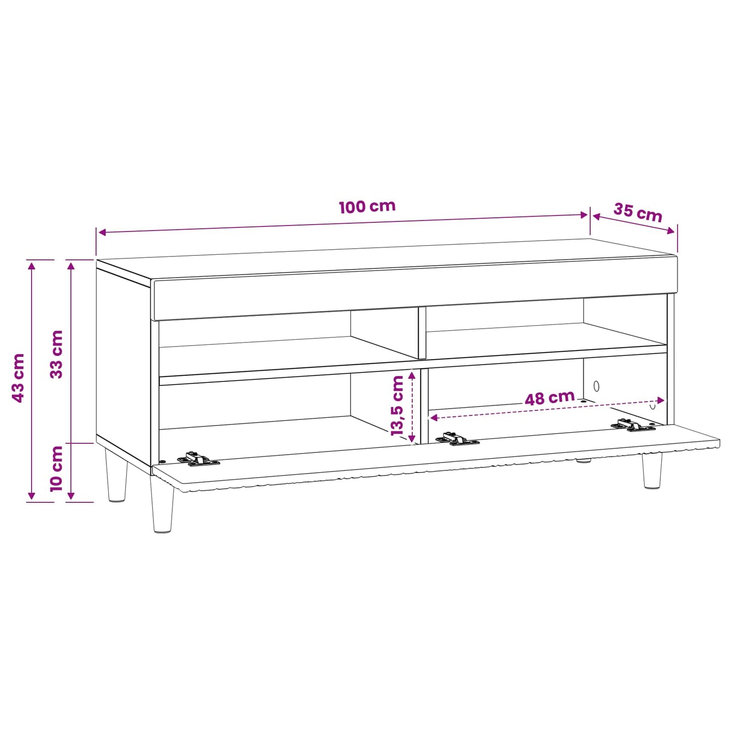 LED TV-skab Artisan-eg Konstrueret træ