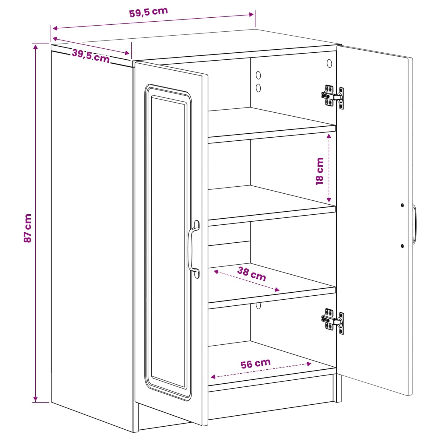 Sko skab UTRECHT 59,5 x 39,5 x 87 cm Konstrueret træ Artisan-eg