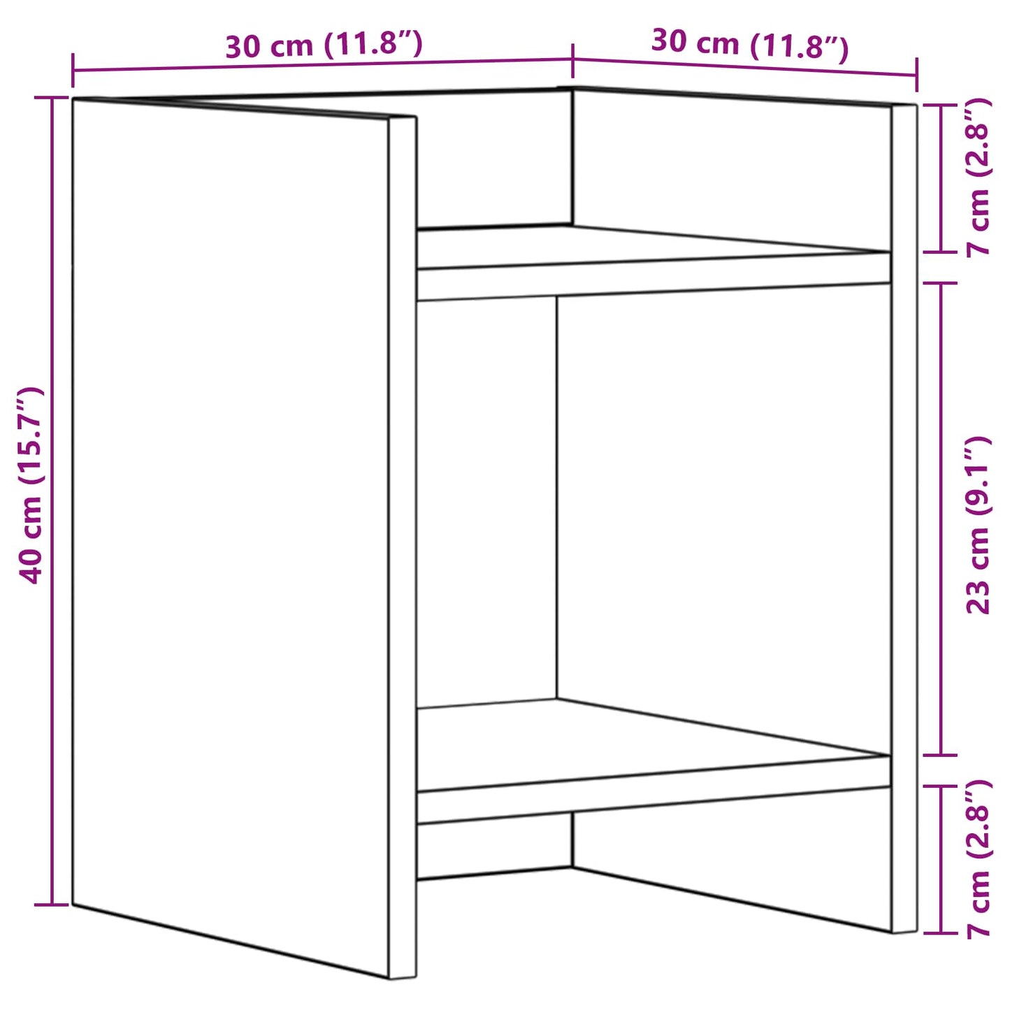 Planteholder 2 pcs BetonGrå 30 x 30 x 40 cm Konstrueret træ