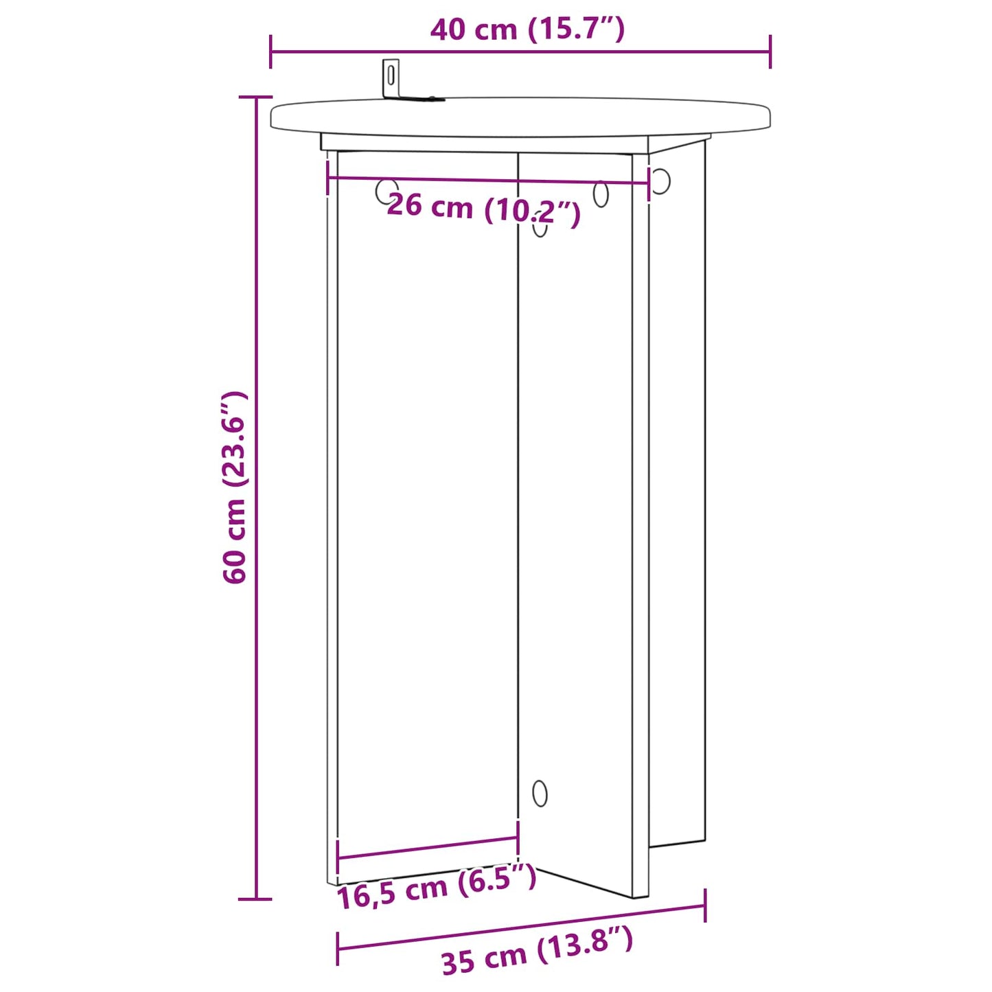 Planteholder 2 pcs Hvid højglans Ø40 x 60 cm Konstrueret træ