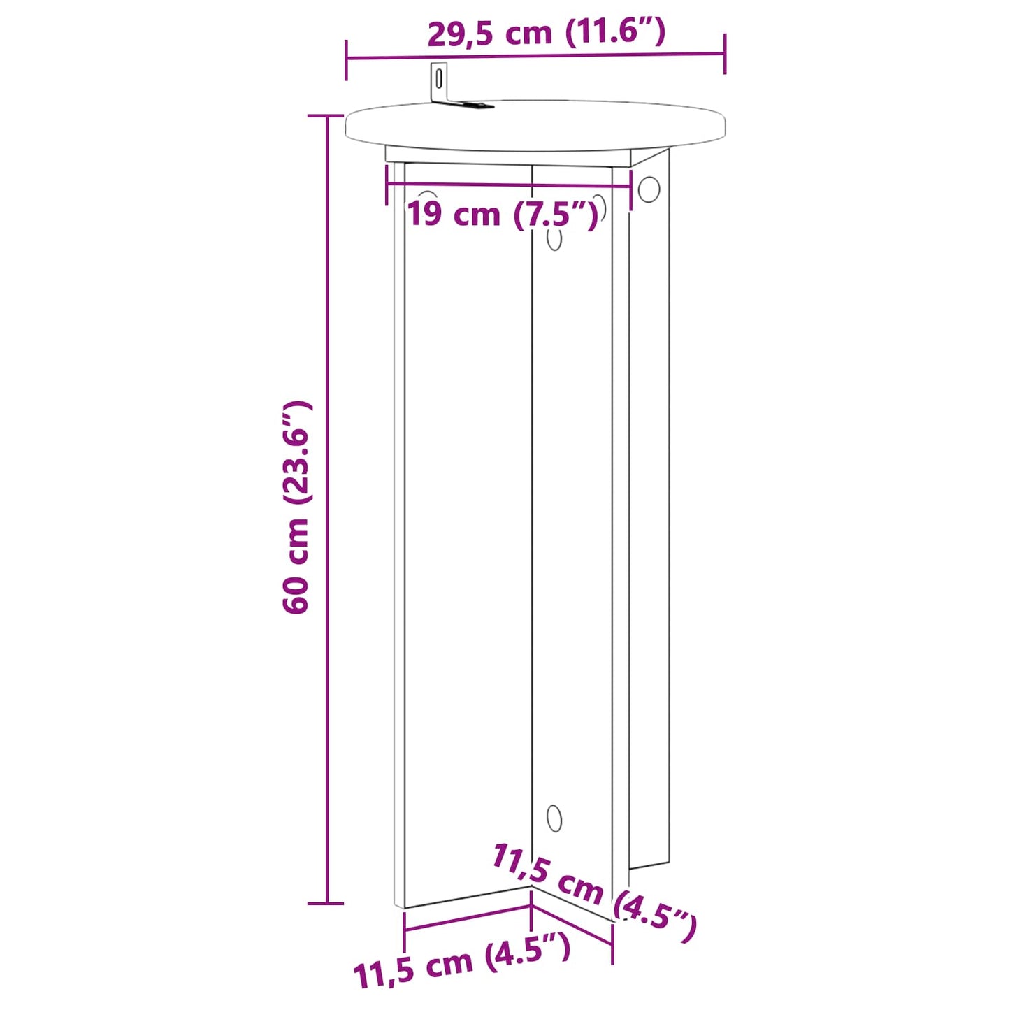 Planteholder 2 pcs Gammelt træ 29,5 x 29,5 x 60 cm