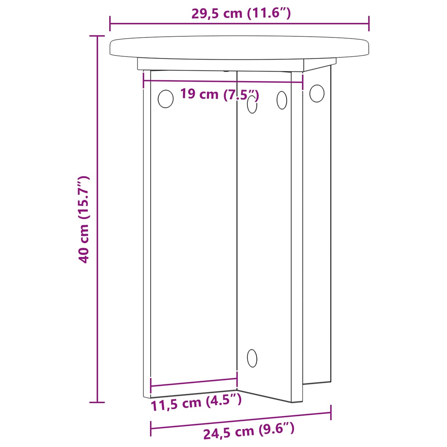 Planteholder 2 pcs Betongrå Ø29,5 x 40 cm Konstrueret træ