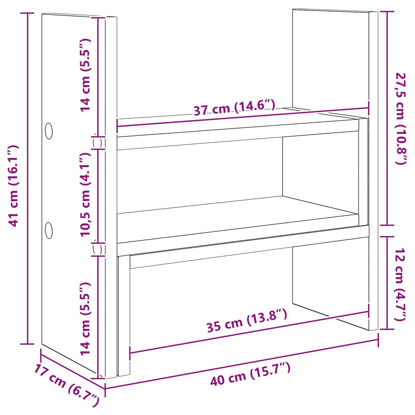 Monitor Skrivebordsstand Sort eg 40 x 17 x 41 cm