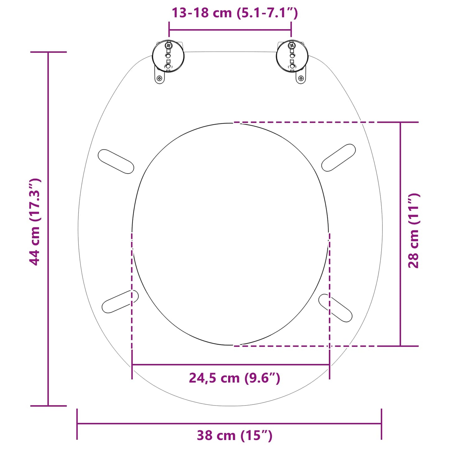 Blødt lukket toiletbræt 2 pcs Grå 44 x 38 cm MDF plade