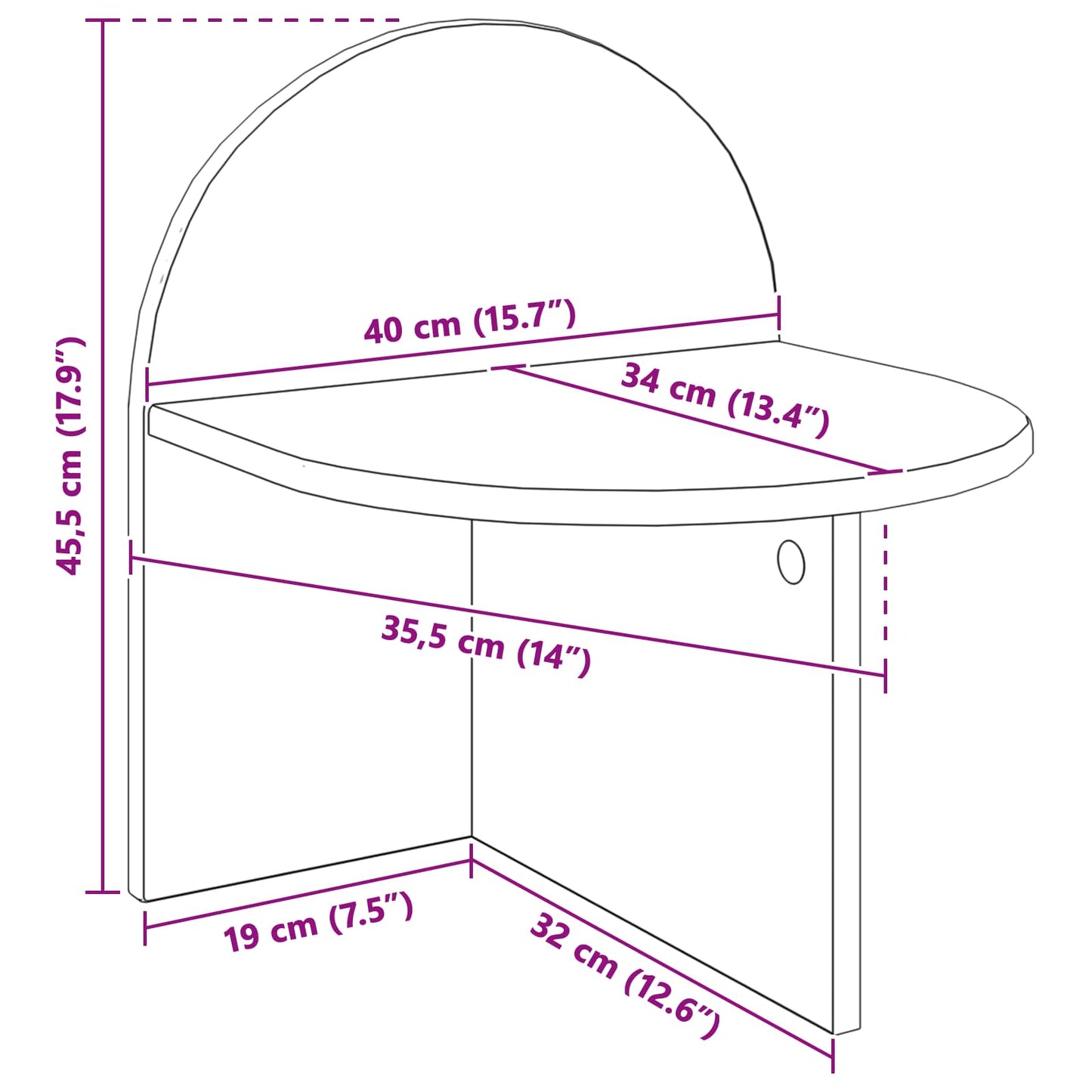Sengebord 2 pcs Hvid 40 x 35,5 x 45,5 cm Konstrueret træ