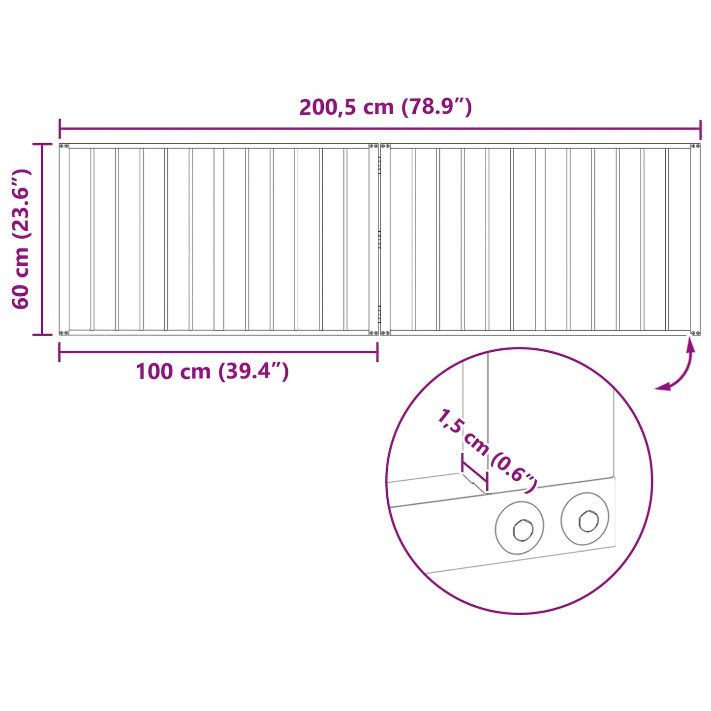 Hundedør 2 pcs Sort 100 x 60 cm Galvaniseret stål