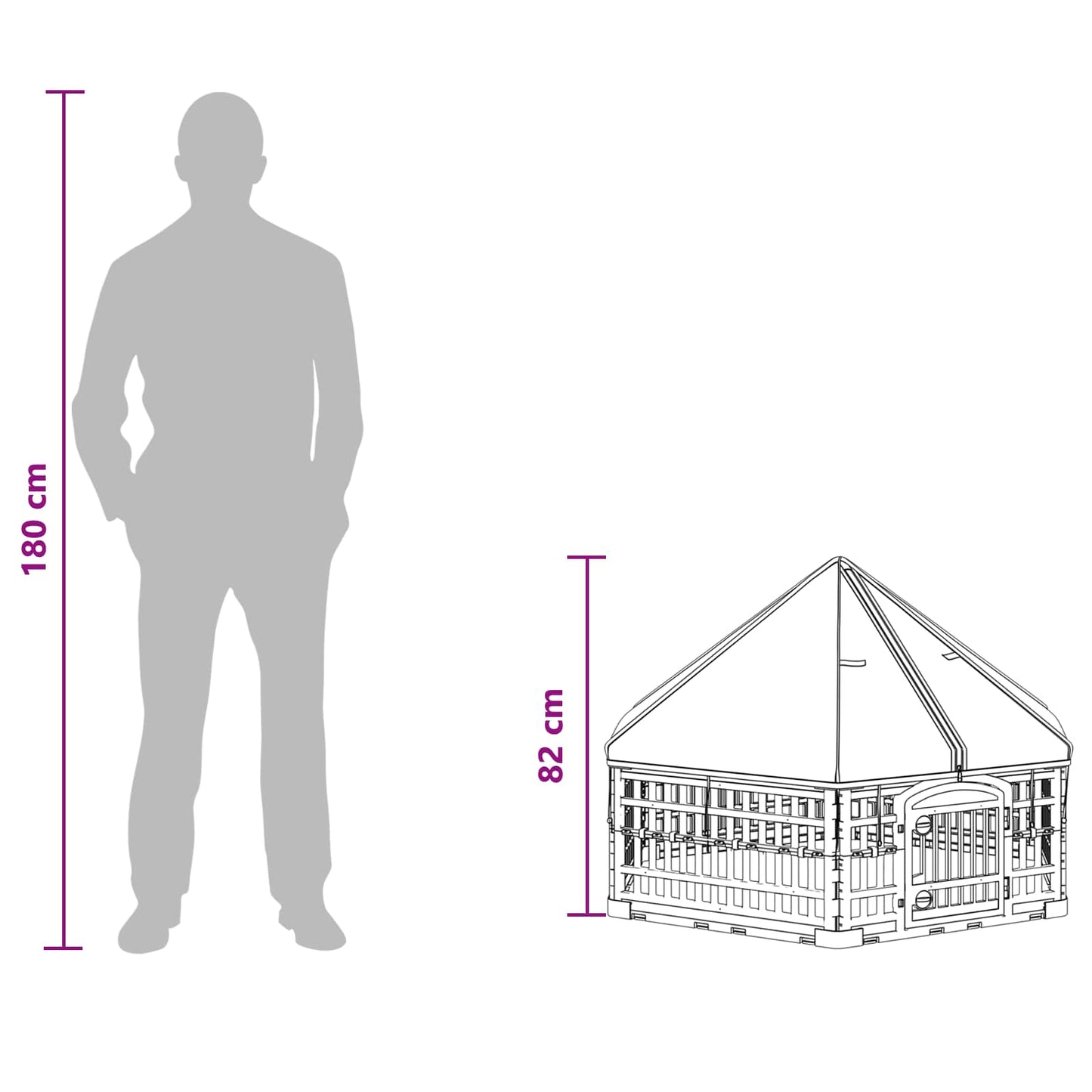 6 Panelers hundelegeplads 122 x 106,5 x 82 cm Plastik Hvid