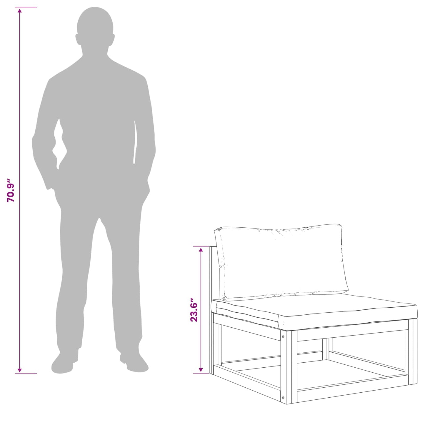 Sofa Sæt 4 stk. Naturfarvet Massivt Akacietræ