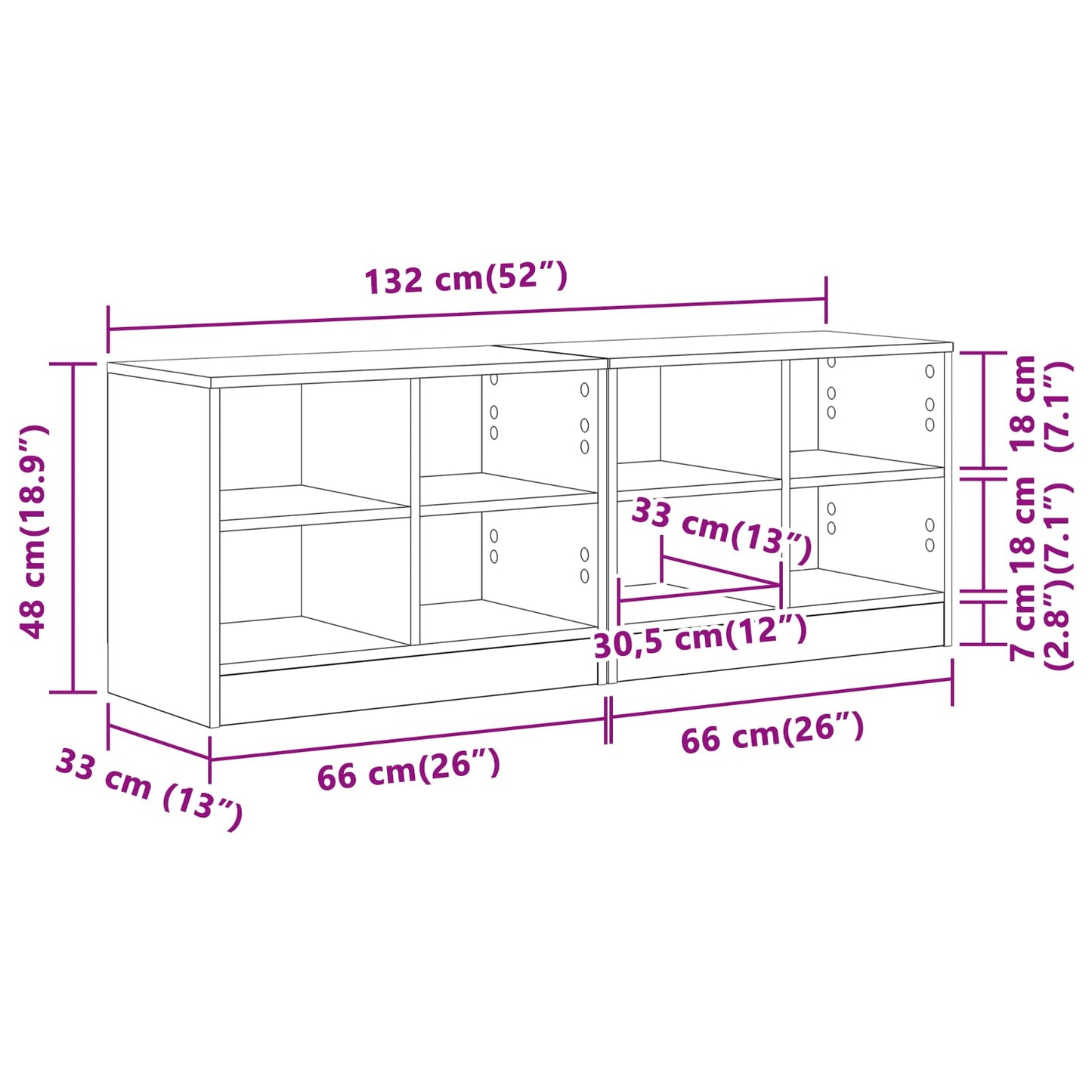 Sengeskab 2 stk. Artisan-eg 66 x 33 x 48 cm Konstrueret træ