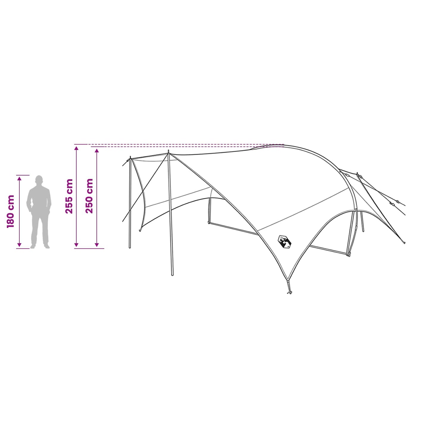 Camping tarp vandafvisende Blå 695 x 580 x 200 cm