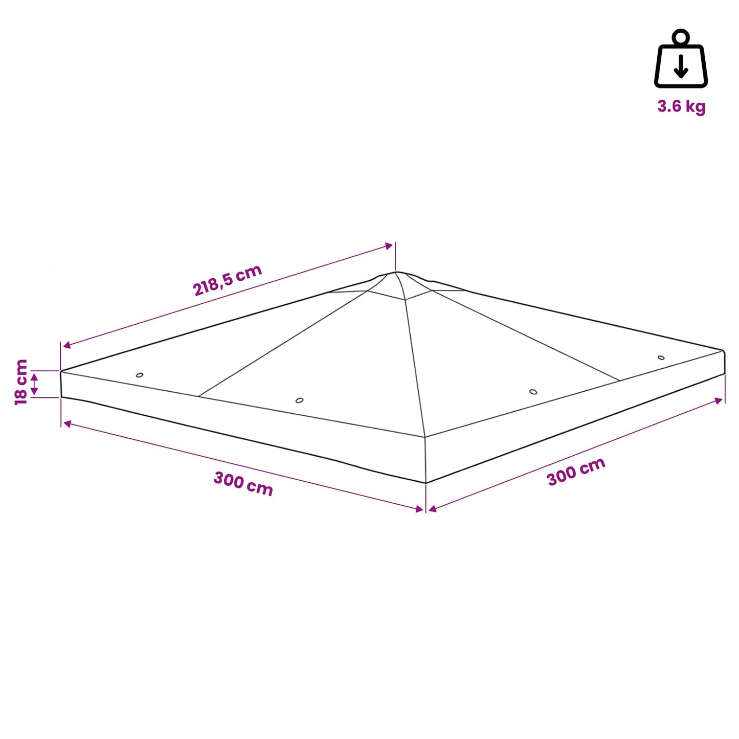 Gazebo Dække med tag Gråbrun 300 x 300 cm Polyester og Stål
