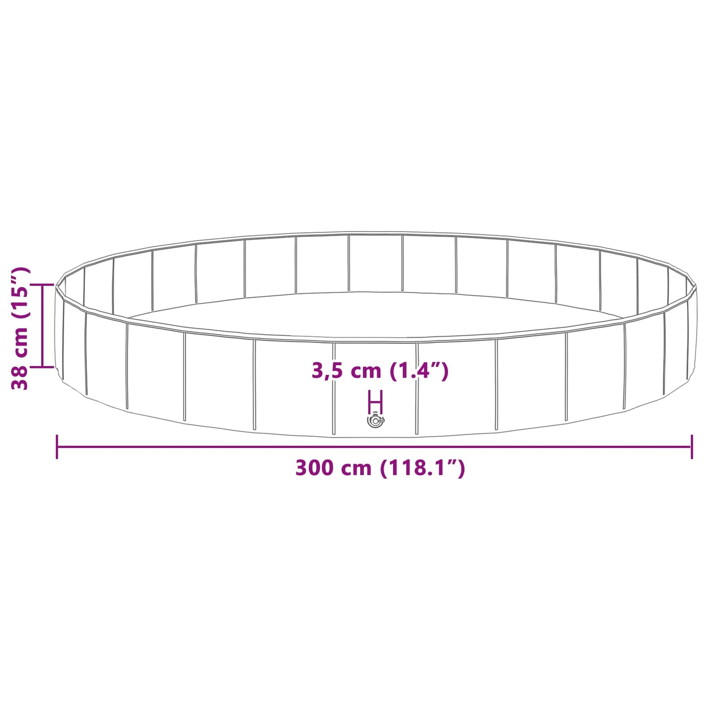 Børne svømmepool Blå Ø300 x 38 cm Tykt PVC og konstrueret træ