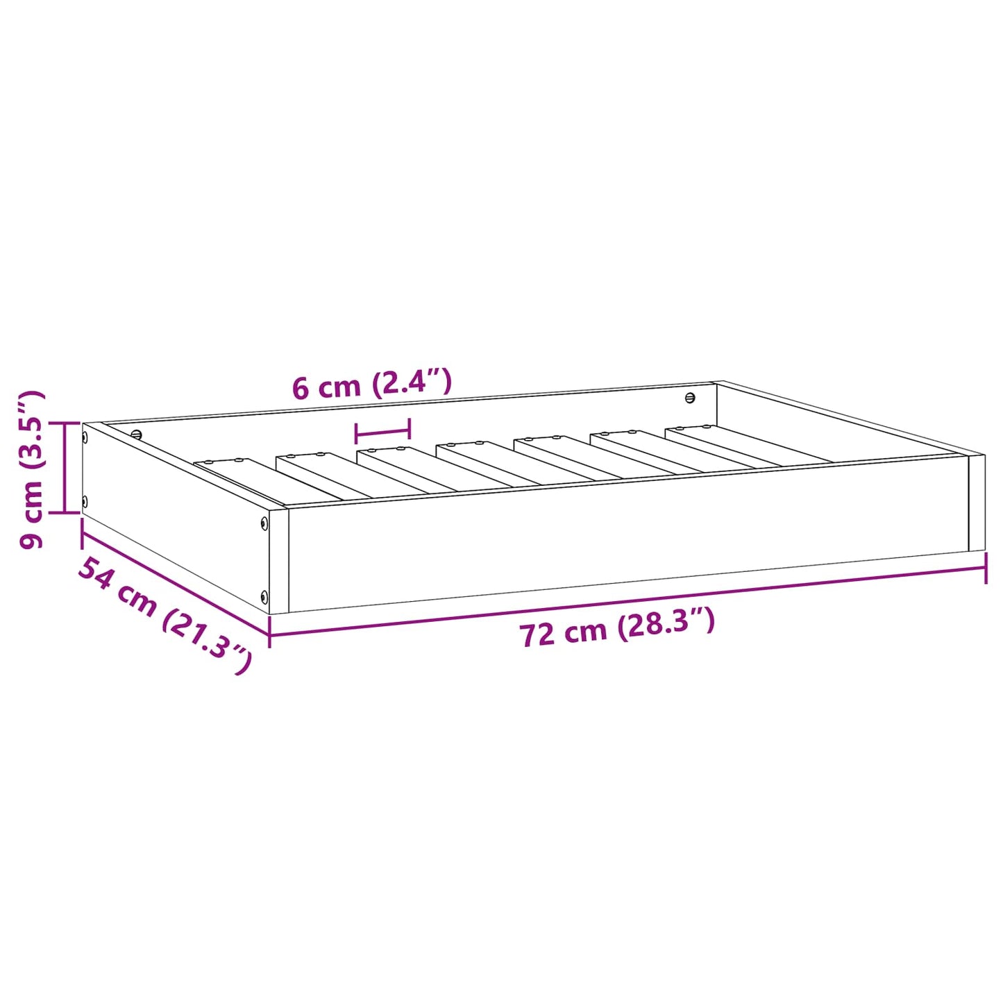 Hundeseng Voks brun 72 x 54 x 9 cm Massivt fyrretræ
