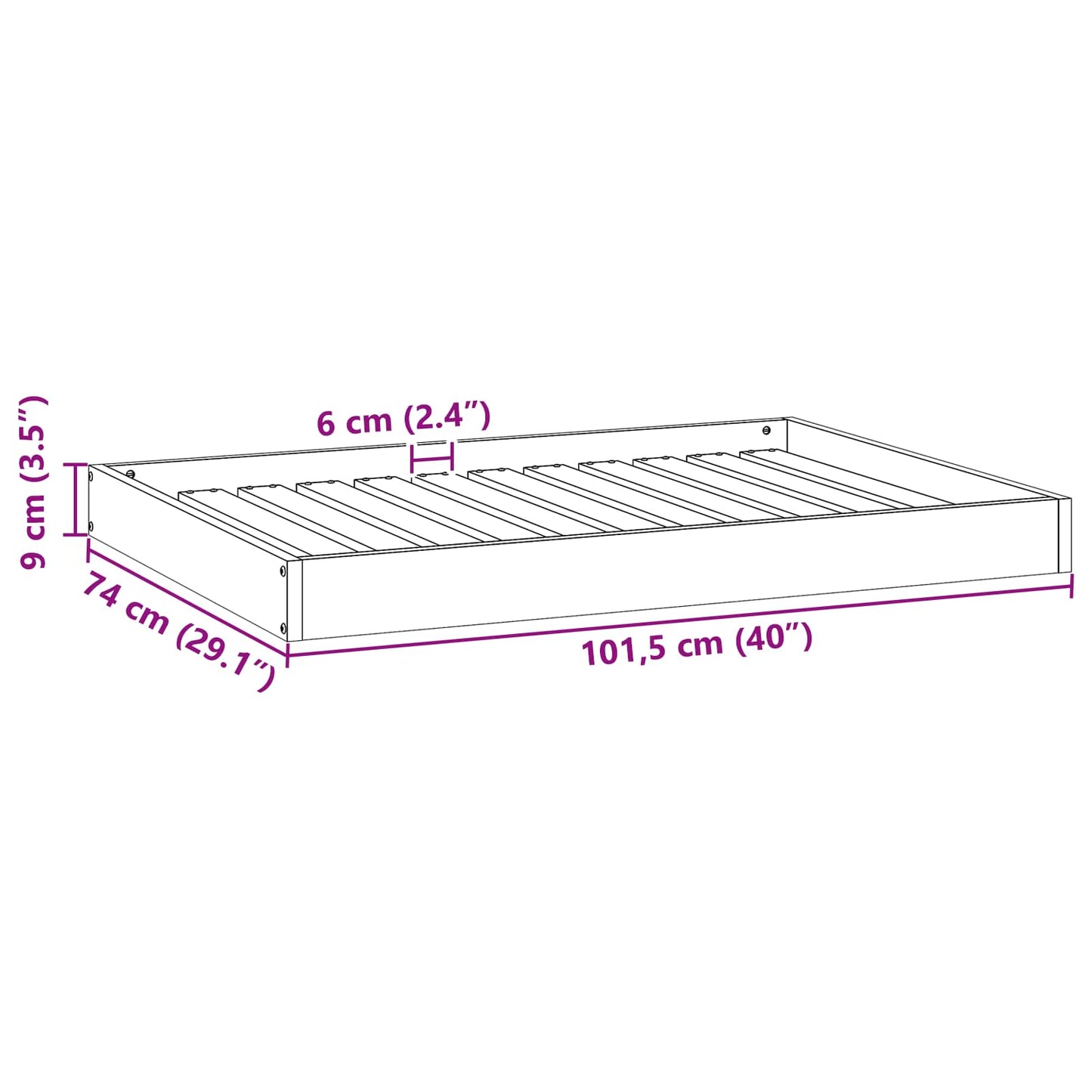 Hundeseng Voks brun 101,5 x 74 x 9 cm Massivt fyrretræ